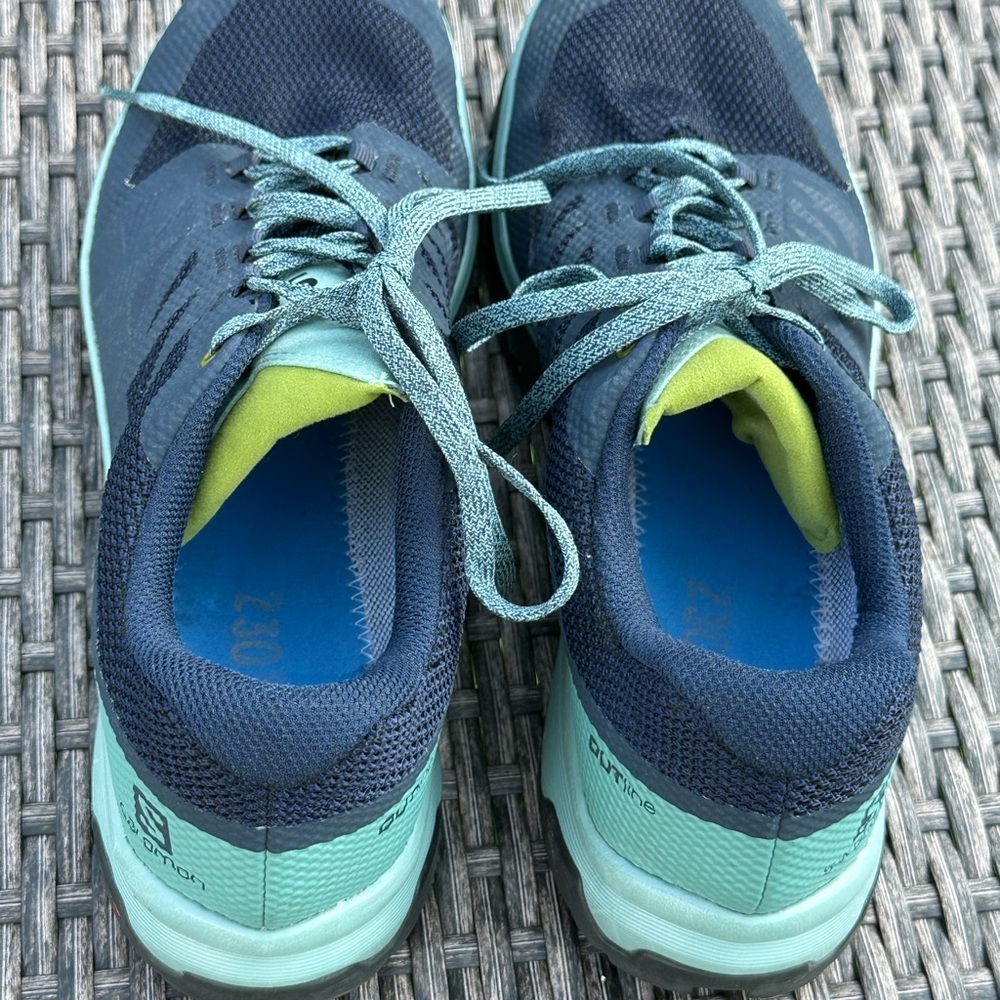 Salomon Blue and Green Sneakers with Contagrip Traction - Picture 5 of 7